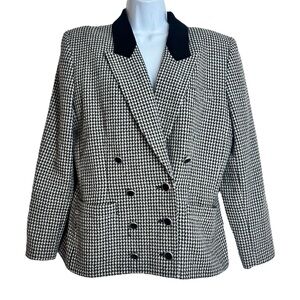 Lord & Taylor Vintage Houndstooth Blazer Sizr 12 P